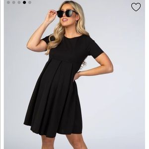 Pinkblush black shorts sleeve maternity dress, small
